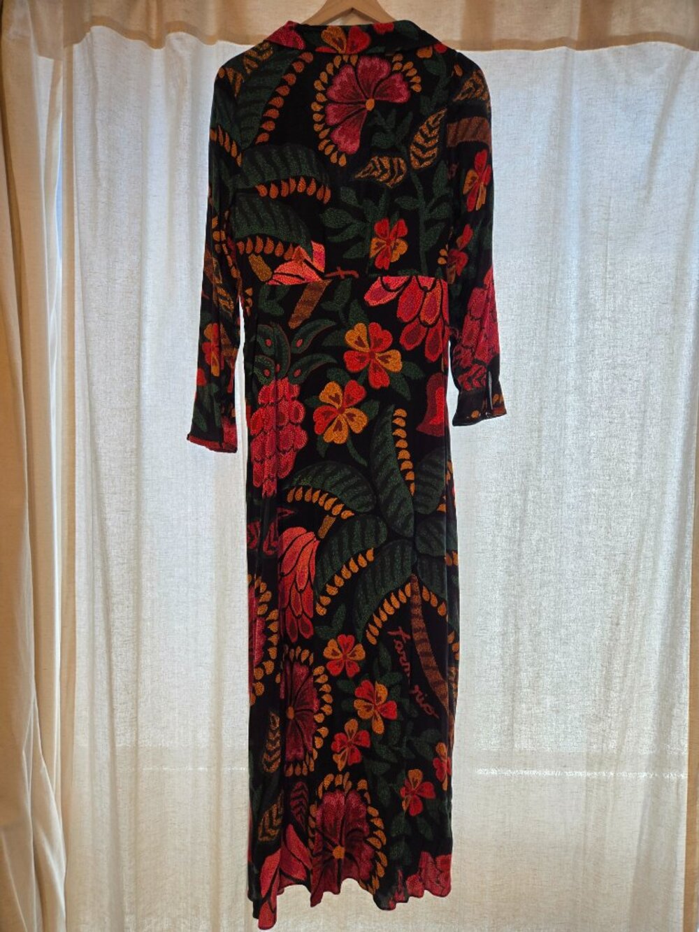 Farm Rio - Plunging Long-Sleeve Floral Maxi Dress - Picture 8 of 9